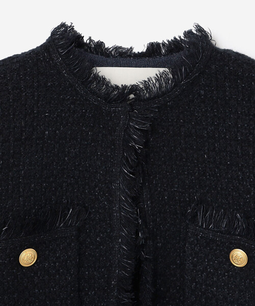 ADAWAS（アダワズ）の「ADAWAS | 〈別注〉ツイードニット ジャケット WOMEN（カーディガン/ボレロ・レディース・レッド/ネイビー・ONE）」の5枚目の写真