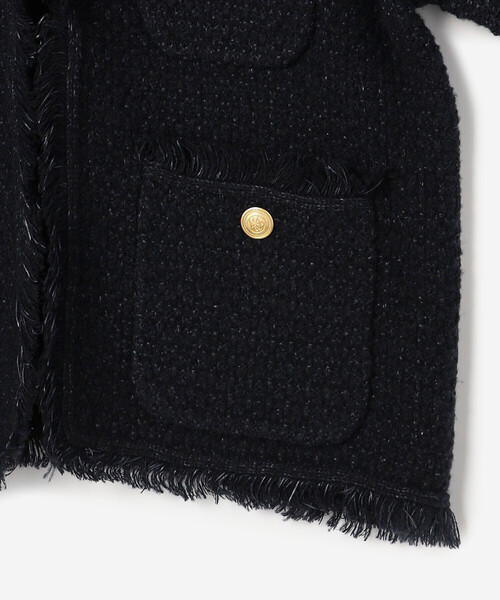 ADAWAS（アダワズ）の「ADAWAS | 〈別注〉ツイードニット ジャケット WOMEN（カーディガン/ボレロ・レディース・レッド/ネイビー・ONE）」の7枚目の写真