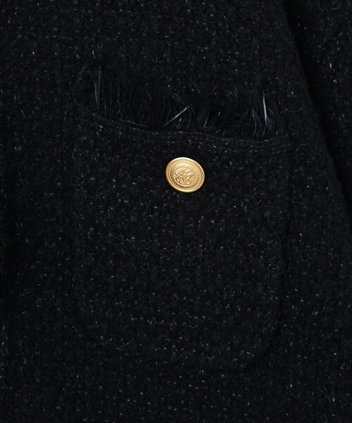 ADAWAS（アダワズ）の「ADAWAS | 〈別注〉ツイードニット ジャケット WOMEN（カーディガン/ボレロ・レディース・レッド/ネイビー・ONE）」の8枚目の写真