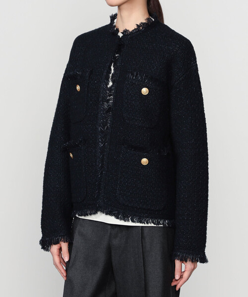 ADAWAS（アダワズ）の「ADAWAS | 〈別注〉ツイードニット ジャケット WOMEN（カーディガン/ボレロ・レディース・レッド/ネイビー・ONE）」の15枚目の写真