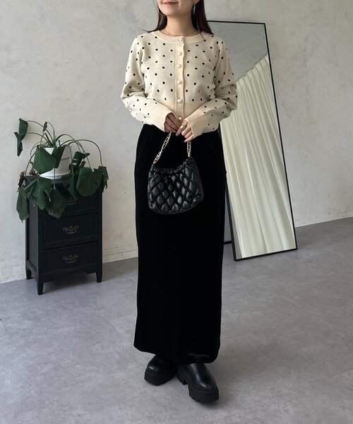 prose verse（プロズヴェール）の「ストレッチベロアナロースカート（スカート・レディース・ブラック・MEDIUM/LARGE/PM/PL/TM/TL）」の18枚目の写真