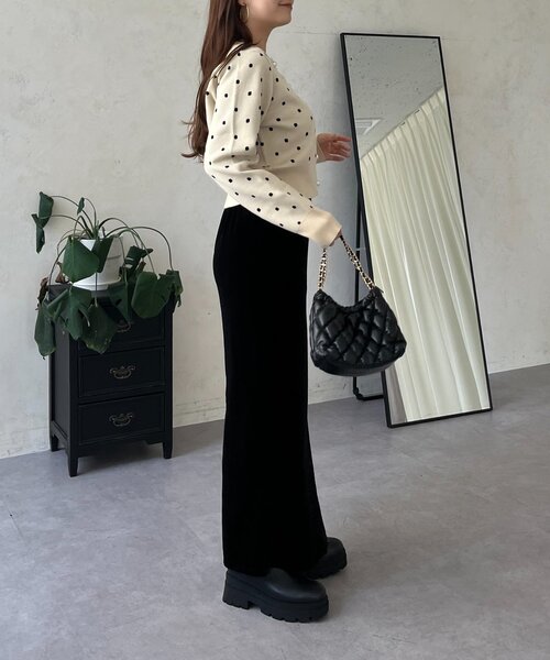 prose verse（プロズヴェール）の「ストレッチベロアナロースカート（スカート・レディース・ブラック・MEDIUM/LARGE/PM/PL/TM/TL）」の22枚目の写真