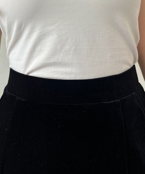 prose verse（プロズヴェール）の「ストレッチベロアナロースカート（スカート・レディース・ブラック・MEDIUM/LARGE/PM/PL/TM/TL）」の2枚目の写真