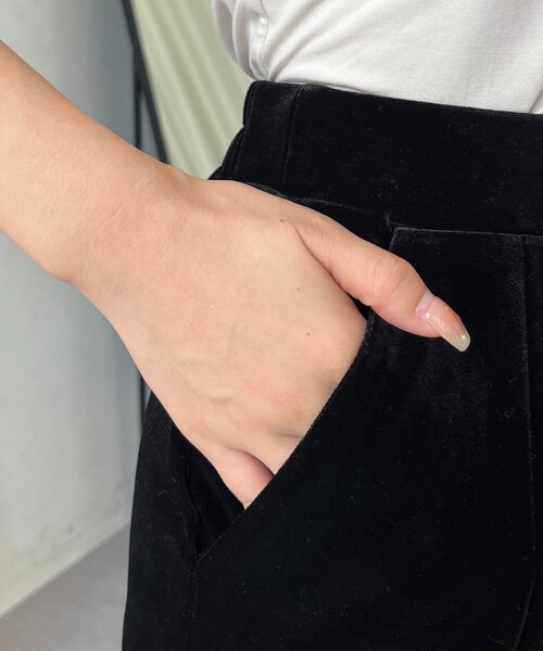 prose verse（プロズヴェール）の「ストレッチベロアナロースカート（スカート・レディース・ブラック・MEDIUM/LARGE/PM/PL/TM/TL）」の3枚目の写真