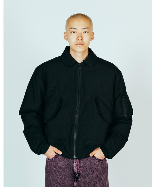 made in standard （メイドインスタンダード）の「MADE IN STANDARD メイドインスタンダード / QUILT LINED BLACK CWU-45P（ミリタリージャケット・メンズ・ブラック/ブラック系1/レオパード・MEDIUM/LARGE）」の12枚目の写真