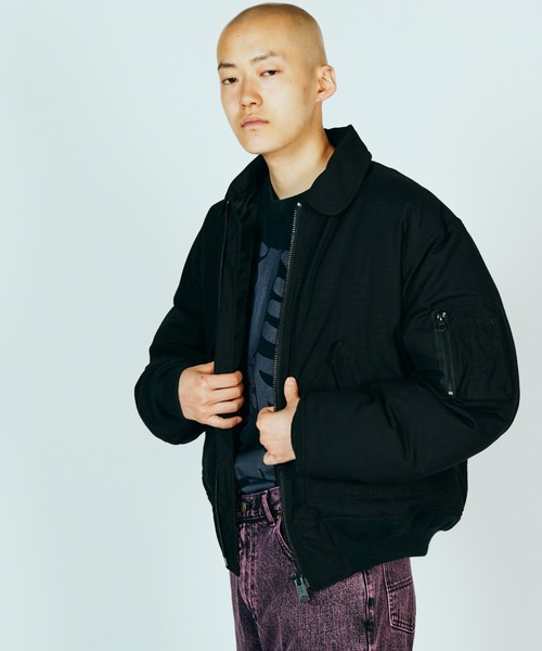 made in standard （メイドインスタンダード）の「MADE IN STANDARD メイドインスタンダード / QUILT LINED BLACK CWU-45P（ミリタリージャケット・メンズ・ブラック/ブラック系1/レオパード・MEDIUM/LARGE）」の13枚目の写真