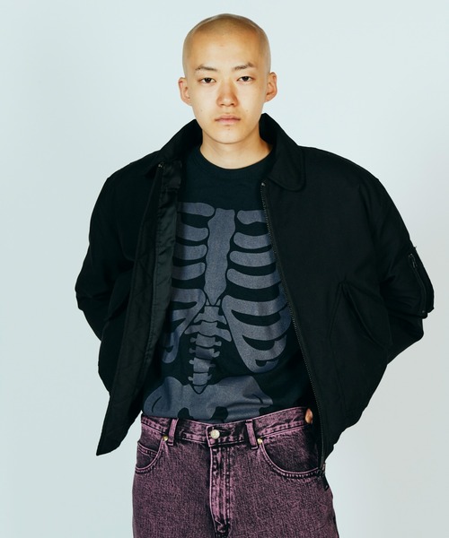 made in standard （メイドインスタンダード）の「MADE IN STANDARD メイドインスタンダード / QUILT LINED BLACK CWU-45P（ミリタリージャケット・メンズ・ブラック/ブラック系1/レオパード・MEDIUM/LARGE）」の14枚目の写真