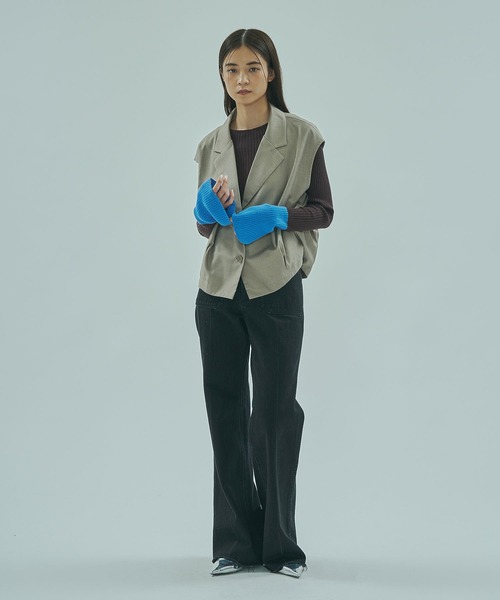 ROSE BUD（ローズバッド）の「TAILORED TUCK VEST（ベスト・レディース・ブラウン/グレー・ONE SIZE）」の19枚目の写真