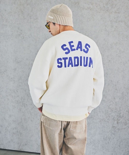 BAYFLOW（ベイフロー）の「刺繍ロゴニットプルオーバー（ニット/セーター・メンズ・ネイビー/ブラウン/オフホワイト・MEDIUM/LARGE）」の17枚目の写真