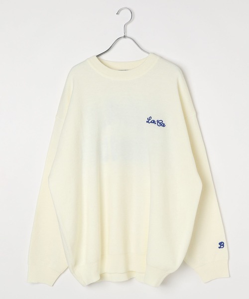 BAYFLOW（ベイフロー）の「刺繍ロゴニットプルオーバー（ニット/セーター・メンズ・ネイビー/ブラウン/オフホワイト・MEDIUM/LARGE）」の18枚目の写真