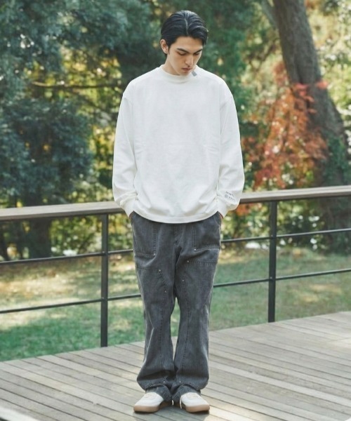 SUPERTHANKS（スーパーサンクス）の「袖刺繍ベーシック ロングTシャツ/SBY Embroidery L/S T-shirt（Tシャツ/カットソー・メンズ・ホワイト/チャコールグレー/ブラック・S/M/L）」の14枚目の写真