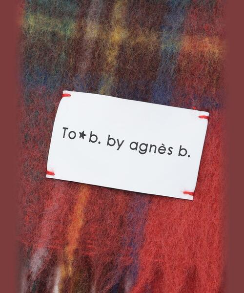 To b. by agnes b.（トゥービーバイアニエスベー）の「タータンチェック マフラー（マフラー・レディース・レッド・FREE）」の4枚目の写真
