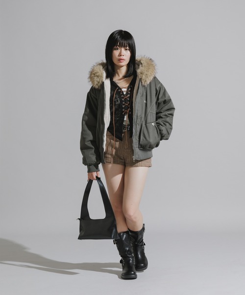 ファー取り外し可能】N2B-Style Faux Fur Hooded Blouson / N2B風