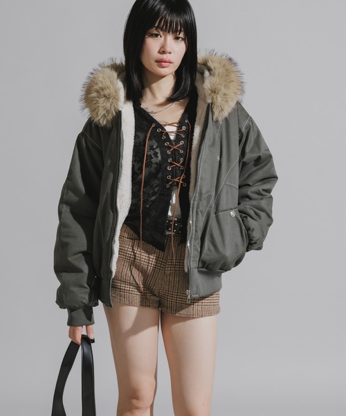 中ファーコート♡ファー取り外し可能♡ Chico（チコ）の「ファー取り外し中綿ブルゾン（その他アウター）」 - WEAR