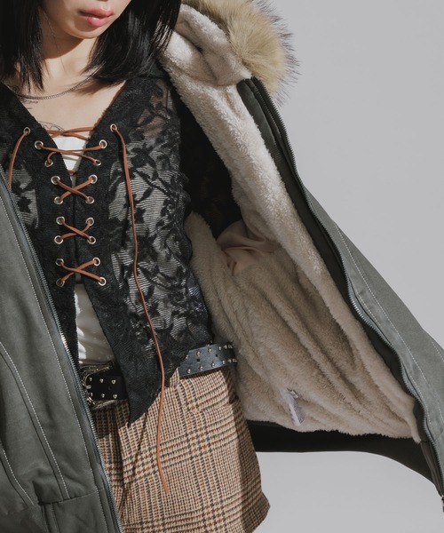 セール】【ファー取り外し可能】N2B-Style Faux Fur Hooded Blouson