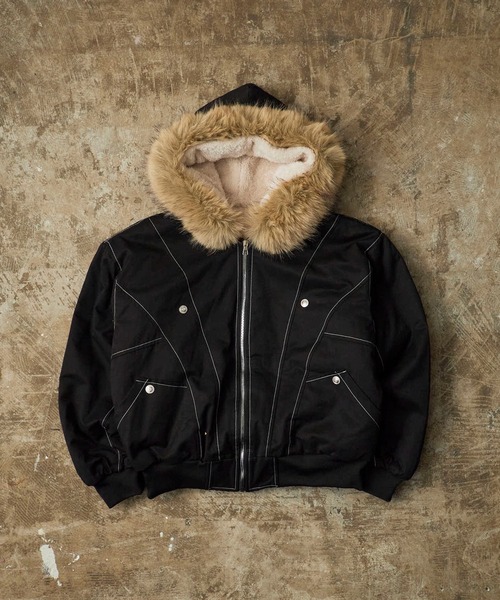 Chick（チック）の「【ファー取り外し可能】N2B-Style Faux Fur Hooded