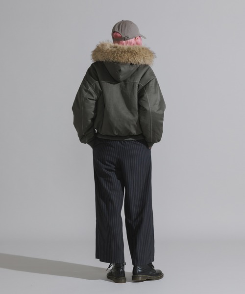 ファー取り外し可能】N2B-Style Faux Fur Hooded Blouson / N2B風