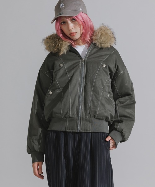 ファー取り外し可能】N2B-Style Faux Fur Hooded Blouson / N2B風