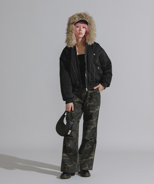 セール】【ファー取り外し可能】N2B-Style Faux Fur Hooded Blouson