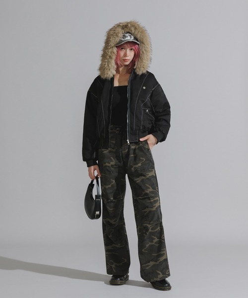 セール】【ファー取り外し可能】N2B-Style Faux Fur Hooded Blouson