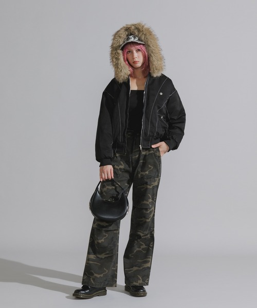 セール】【ファー取り外し可能】N2B-Style Faux Fur Hooded Blouson