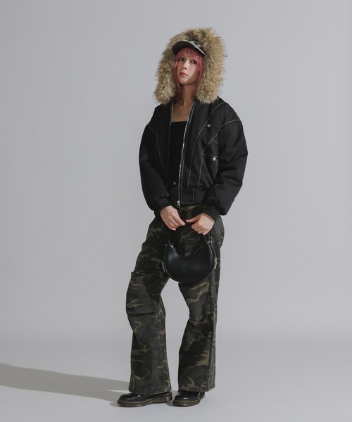 ファー取り外し可能】N2B-Style Faux Fur Hooded Blouson / N2B風