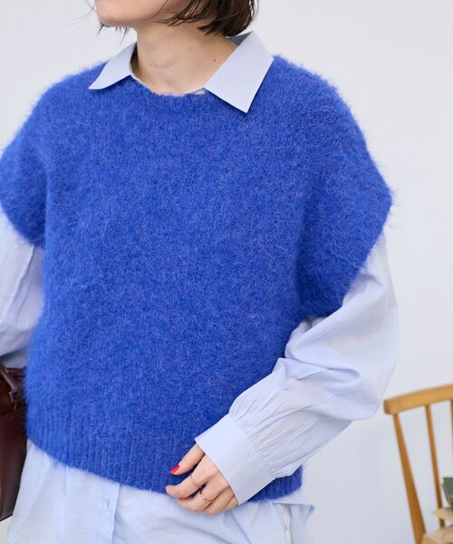 le.coeur blanc（ルクールブラン）の「《WEB限定アイテム》ソフトシャギーニットベスト（ベスト・レディース・ブラウン/パープル/ブルー/オレンジ/オフホワイト・38）」の18枚目の写真