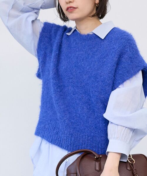 le.coeur blanc（ルクールブラン）の「《WEB限定アイテム》ソフトシャギーニットベスト（ベスト・レディース・ブラウン/パープル/ブルー/オレンジ/オフホワイト・38）」の22枚目の写真