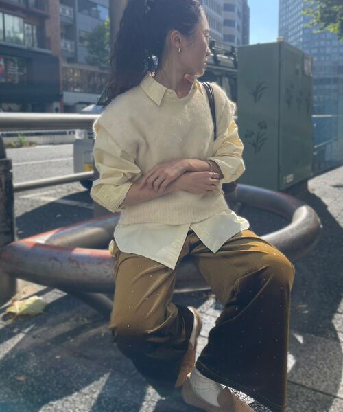 le.coeur blanc（ルクールブラン）の「《WEB限定アイテム》ソフトシャギーニットベスト（ベスト・レディース・ブラウン/パープル/ブルー/オレンジ/オフホワイト・38）」の8枚目の写真