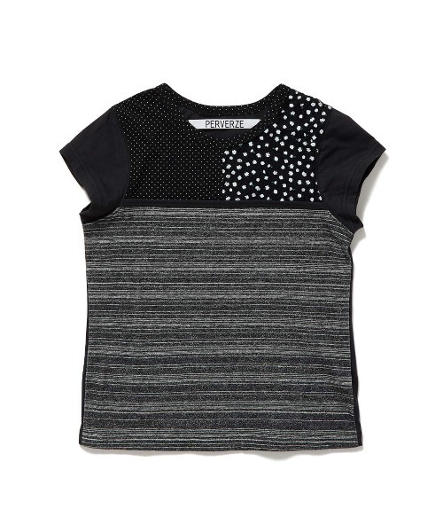 PERVERZE（パーバーズ）の「Mixed Mini Tee（Tシャツ/カットソー・レディース・ブラック/ネイビー・FREE）」の2枚目の写真