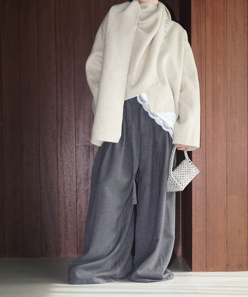 chuclla（チュクラ）の「ショートスタンドカラー クロスコート chw25a110（その他アウター・レディース・アイボリー・S/M）」の9枚目の写真