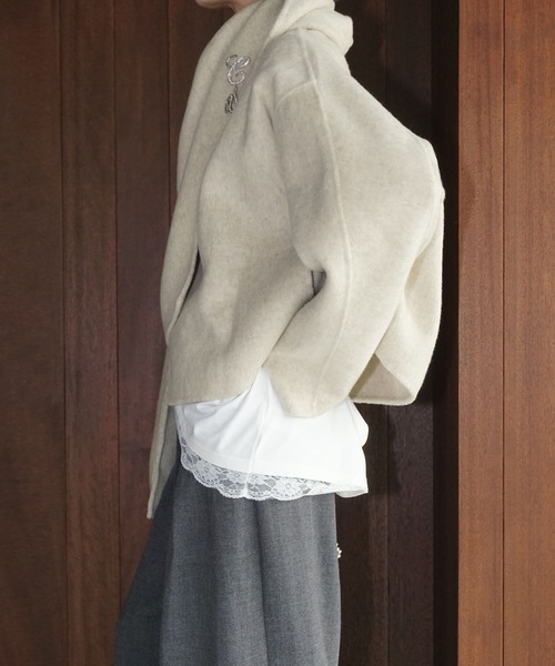 chuclla（チュクラ）の「ショートスタンドカラー クロスコート chw25a110（その他アウター・レディース・アイボリー・S/M）」の13枚目の写真
