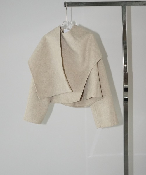 chuclla（チュクラ）の「ショートスタンドカラー クロスコート chw25a110（その他アウター・レディース・アイボリー・S/M）」の5枚目の写真