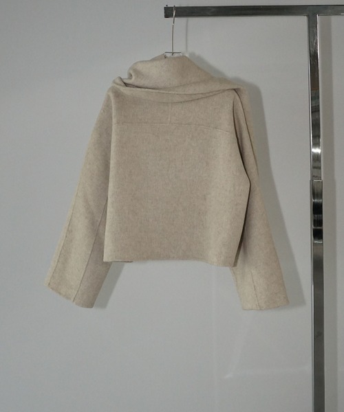 chuclla（チュクラ）の「ショートスタンドカラー クロスコート chw25a110（その他アウター・レディース・アイボリー・S/M）」の6枚目の写真