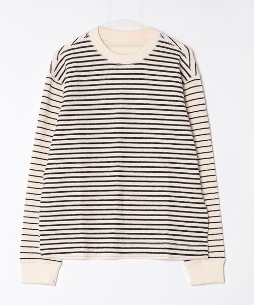 Banana Republic（バナナリパブリック）の「ミックス ストライプ リラックス ジャージーTシャツ（Tシャツ/カットソー・メンズ・イエロー/ネイビー・L/S/XL/M）」の3枚目の写真