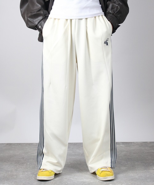 NYLAUS(ナイラス)の「【Nylaus】蜂刺繍 ライントラック ワイドパンツ バルーンパンツ ジャージ ユニセックス(その他パンツ・メンズ・アイボリー/ブラック/ブラウン・M/L)」の10枚目の写真