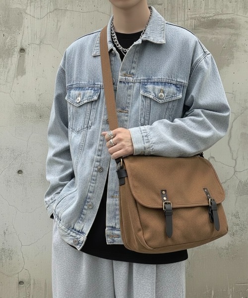 Burner(バーナー)の「【OKUOKU 0909】ヴィンテージ風キャンバス調 ショルダーバッグ oku-bag-13-21【RBTS】(ショルダーバッグ・レディース・ブラック/ベージュ/グレー/ブラウン・FREE)」の11枚目の写真