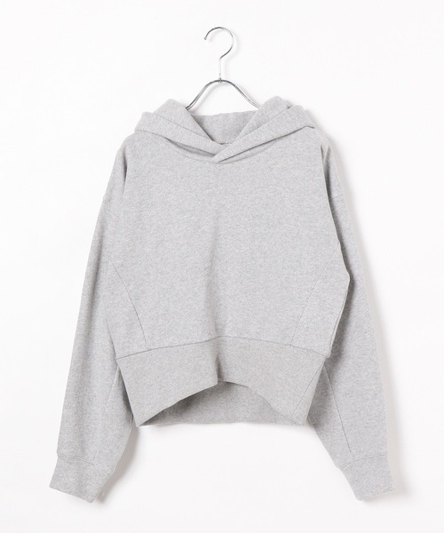 BAYFLOW（ベイフロー）の「[こだわりのフードシルエット]ショートスウェットフーディー（パーカー・レディース・グレー/チャコール/レッド・FREE）」の9枚目の写真