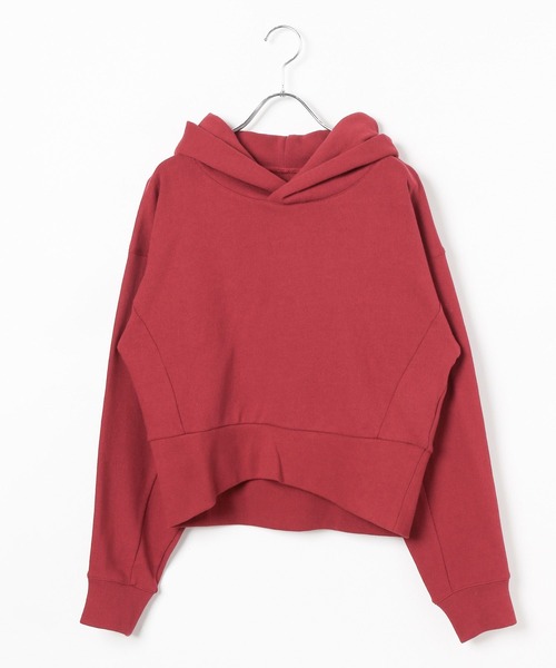 BAYFLOW（ベイフロー）の「[こだわりのフードシルエット]ショートスウェットフーディー（パーカー・レディース・グレー/チャコール/レッド・FREE）」の19枚目の写真