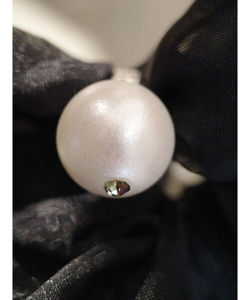 EATME（イートミー）の「ポイントフェイクパールオーガンジーシュシュ（シュシュ・レディース・ブラック・FREE）」の3枚目の写真