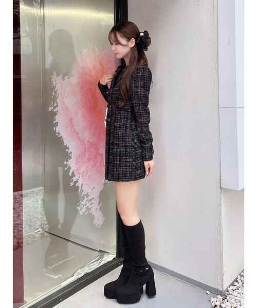 EATME（イートミー）の「ポイントフェイクパールオーガンジーシュシュ（シュシュ・レディース・ブラック・FREE）」の9枚目の写真