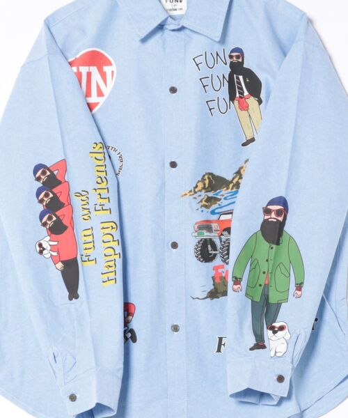 go slow caravan(ゴースローキャラバン)の「MODEM DESIGN/モデムデザイン L/S 総柄おじさんシャツ(シャツ/ブラウス・メンズ・ブルー/ホワイト・X-LARGE/MEDIUM/LARGE)」の17枚目の写真