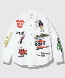 MODEM DESIGN/モデムデザイン　L/S 総柄おじさんシャツ