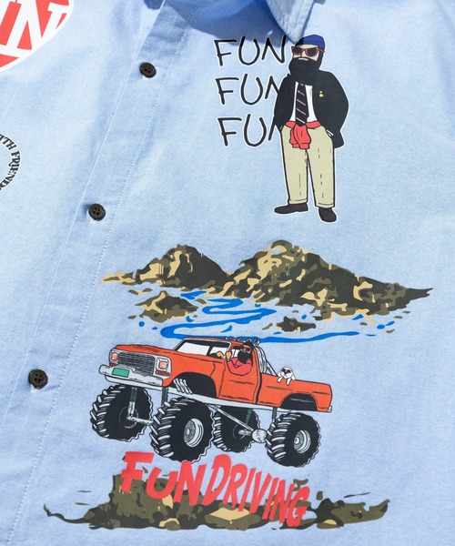 go slow caravan(ゴースローキャラバン)の「MODEM DESIGN/モデムデザイン L/S 総柄おじさんシャツ(シャツ/ブラウス・メンズ・ブルー/ホワイト・X-LARGE/MEDIUM/LARGE)」の5枚目の写真