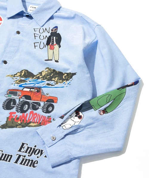 go slow caravan(ゴースローキャラバン)の「MODEM DESIGN/モデムデザイン L/S 総柄おじさんシャツ(シャツ/ブラウス・メンズ・ブルー/ホワイト・X-LARGE/MEDIUM/LARGE)」の13枚目の写真