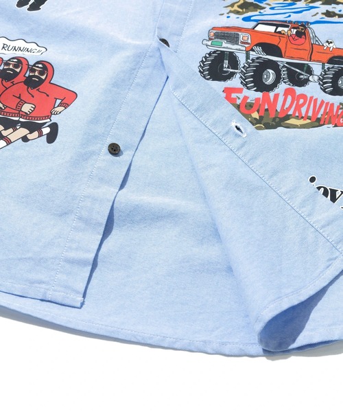 go slow caravan(ゴースローキャラバン)の「MODEM DESIGN/モデムデザイン L/S 総柄おじさんシャツ(シャツ/ブラウス・メンズ・ブルー/ホワイト・X-LARGE/MEDIUM/LARGE)」の15枚目の写真