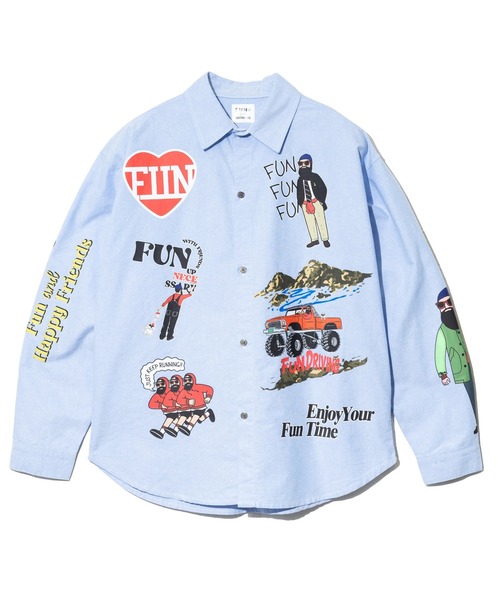 go slow caravan(ゴースローキャラバン)の「MODEM DESIGN/モデムデザイン L/S 総柄おじさんシャツ(シャツ/ブラウス・メンズ・ブルー/ホワイト・X-LARGE/MEDIUM/LARGE)」の9枚目の写真