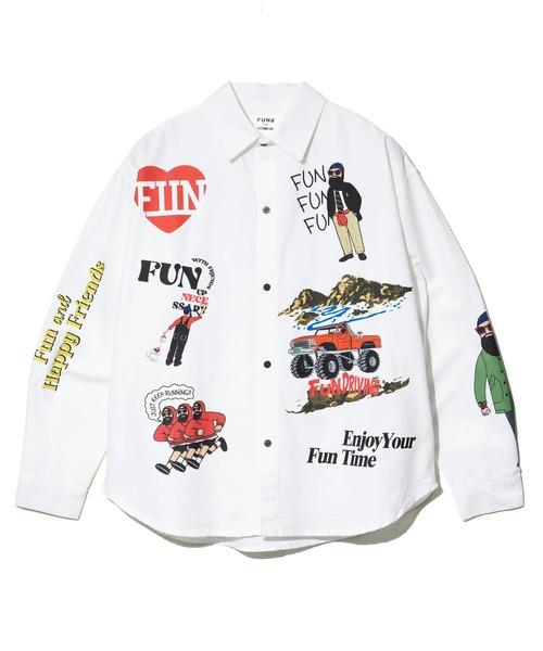 go slow caravan(ゴースローキャラバン)の「MODEM DESIGN/モデムデザイン L/S 総柄おじさんシャツ(シャツ/ブラウス・メンズ・ブルー/ホワイト・X-LARGE/MEDIUM/LARGE)」の11枚目の写真