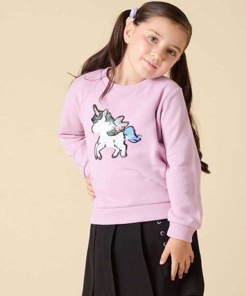 a.v.v（アーヴェヴェ）の「[110-150]【通学にもオススメ/選べる３デザイン】モチーフアソートトレーナー（Tシャツ/カットソー・キッズ・ネイビー/ダークインディゴブルー/ライトピンク・110/120/130/150/140）」の4枚目の写真