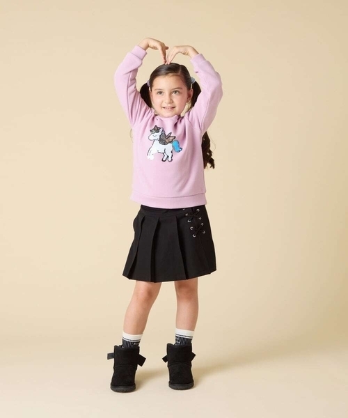 a.v.v（アーヴェヴェ）の「[110-150]【通学にもオススメ/選べる３デザイン】モチーフアソートトレーナー（Tシャツ/カットソー・キッズ・ネイビー/ダークインディゴブルー/ライトピンク・110/120/130/150/140）」の9枚目の写真